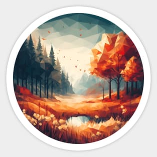 Low Poly Autumn Forest Sticker